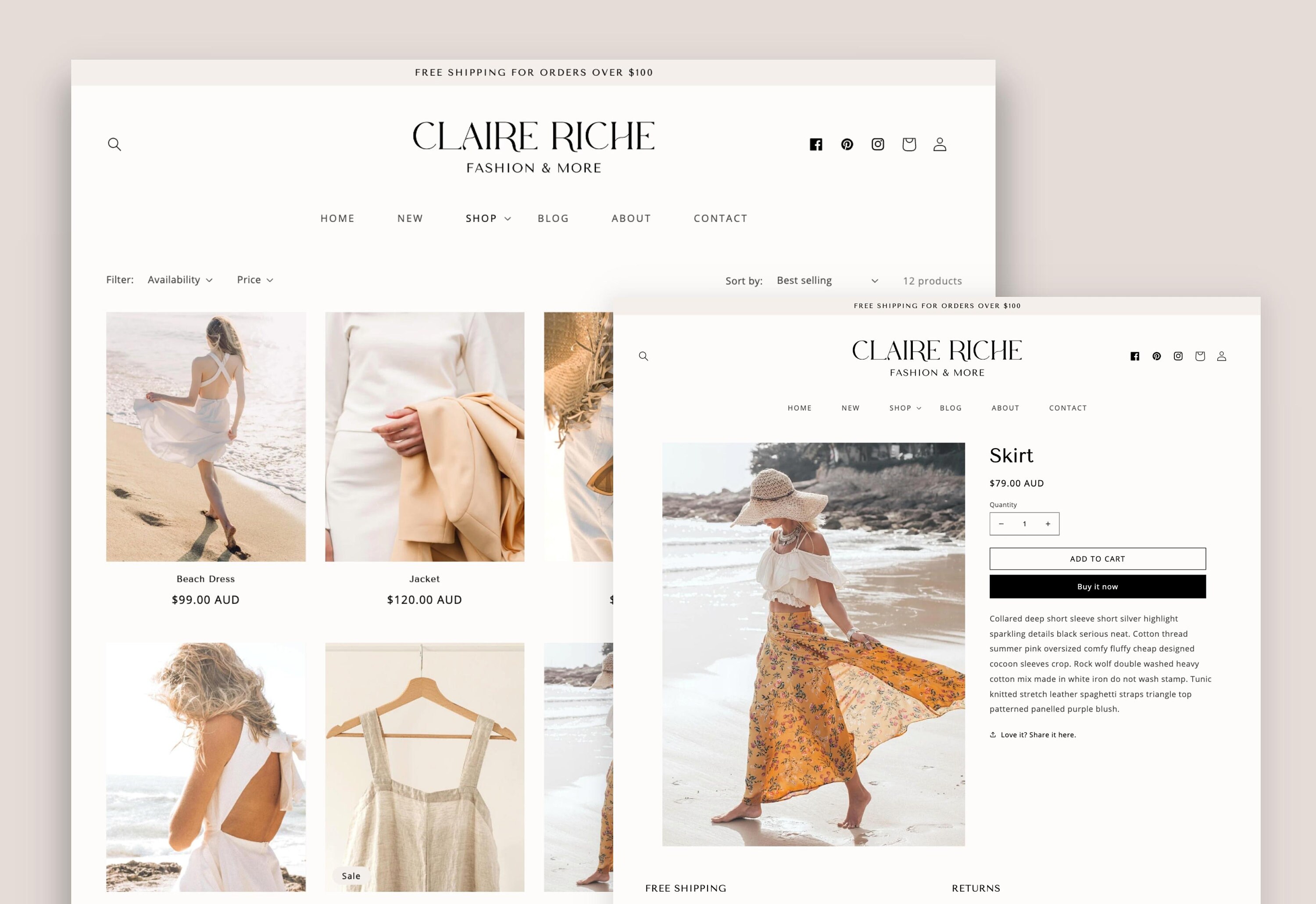 Aesthetic Shopify Theme Template - Shopify Website Design - Shopify ...