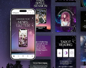 Galaxy Instagram Post Templates – Spiritual Canva Feed (Digital Download)
