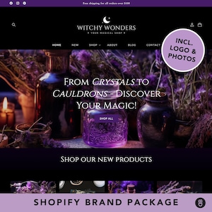 Witchy Shopilly Theme Paket - Shop forme Website Design - Vorlage für Ihre Website