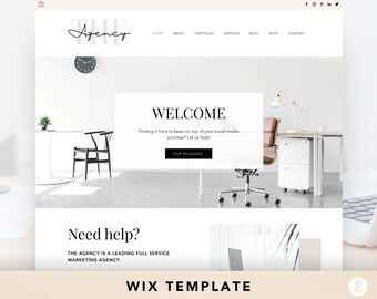 Modern Wix Website Template | "The Agency" Design