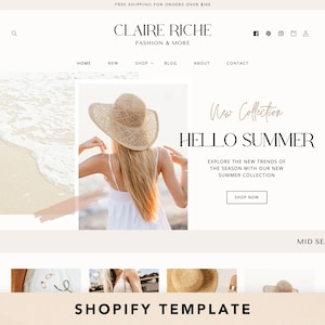 Aesthetic Shopify Theme Template - Shopify Website Design - Shopify Boutique Website Theme