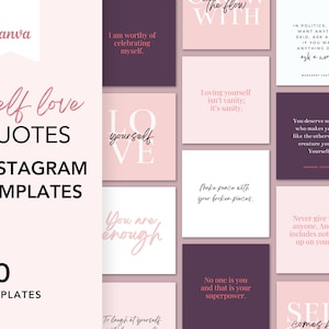 Modelos de citações de amor próprio - Modelos Canva para Instagram de amor próprio - Modelos de citações - Afirmações