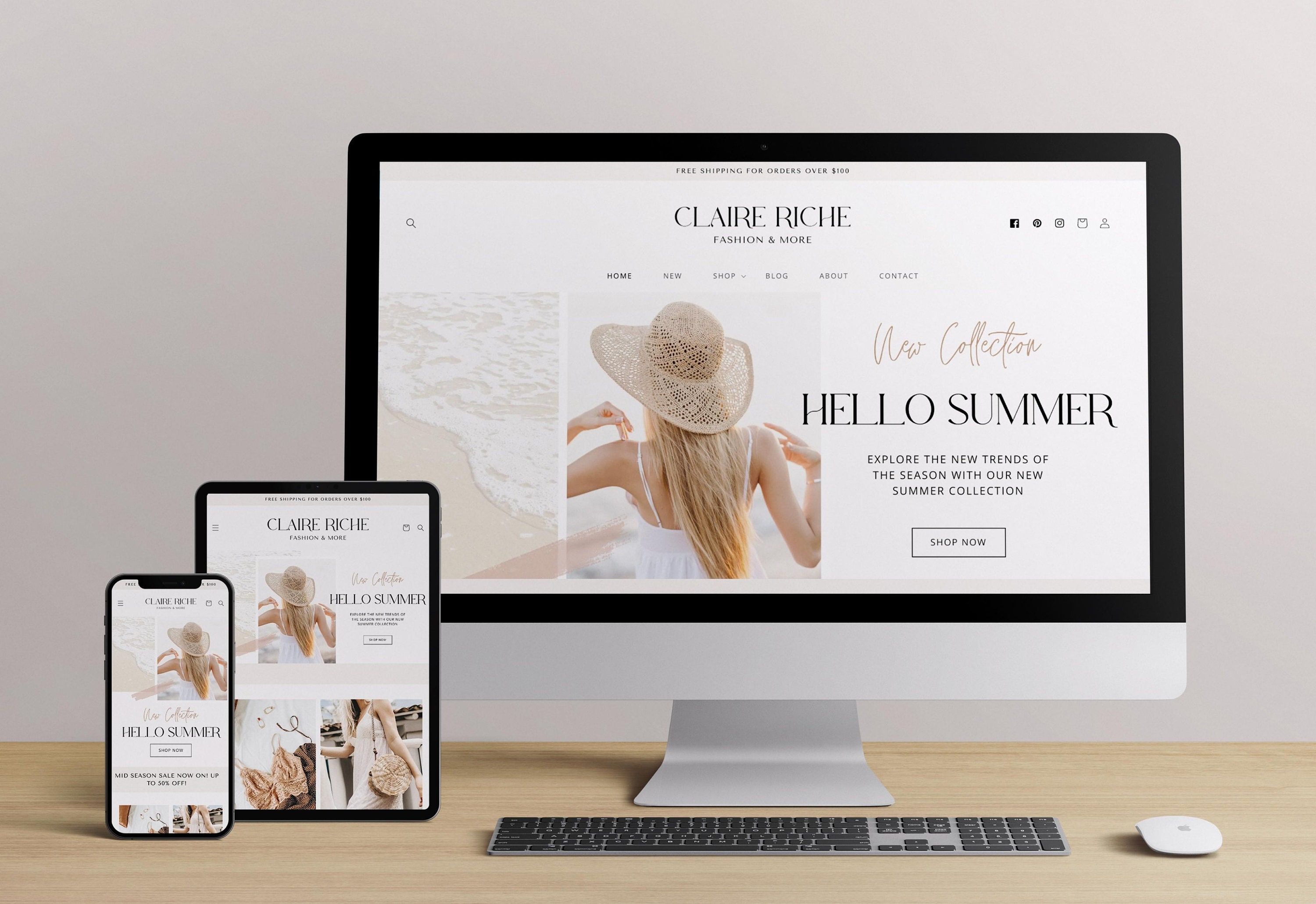 Aesthetic Shopify Theme Template Shopify Website Design Shopify ...