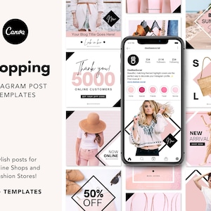 Fashion Instagram Post Templates - Social Media Templates Canva - Fashion - Blogger Template - Engagement Booster