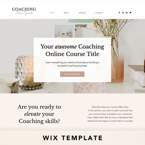 Coaching Sales Page Template for Wix, Online Course Template, Sales Landing Page Template, Wix Website Template