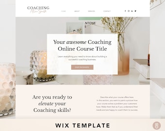 Modèle de page de vente de coaching pour Wix, page de destination du cours en ligne