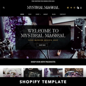 Mystisch Magisches Shopify Theme | Zauberhaftes Website Design | Shopify Spirituelles Thema | Umarme Deine Witchy Seite