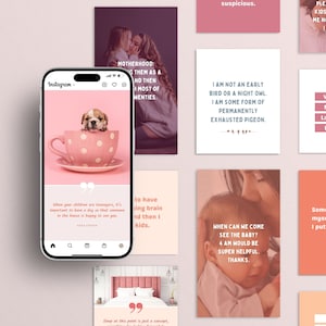 Modelos de citações da vida da mãe - Modelos Canva Mãe Instagram - Modelos de citações - Citações para pais