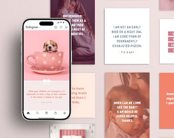 ママライフの名言テンプレート - Instagram Canva（デジタルダウンロード）