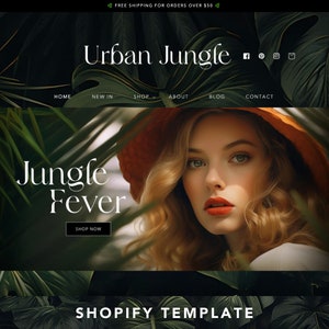 Urban Jungle Shopify Theme – Sage Green Website Template image 1