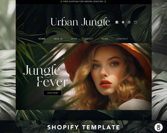 Urban Jungle Shopify Theme Template - Shopify Website Design - Shopify Sage Green Website Theme