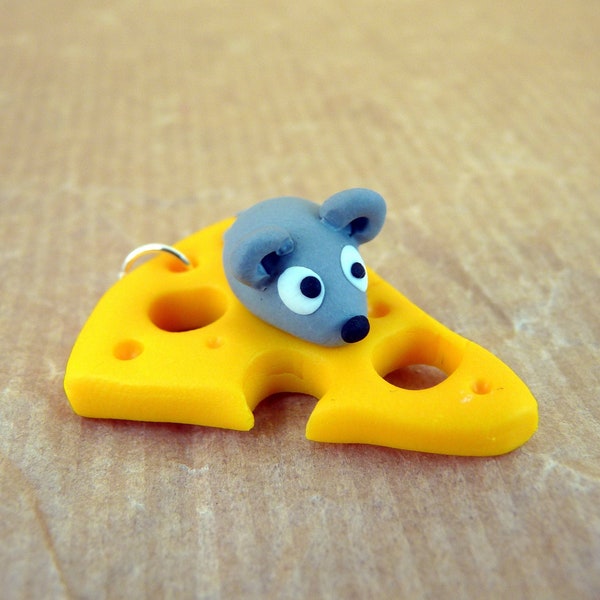 Mouse and Cheese Keyring Charm