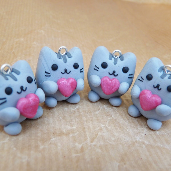 Kitty Cat Love Valetine Keyring Charm