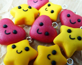 Herzen und Sterne Schlüsselanhänger Charms