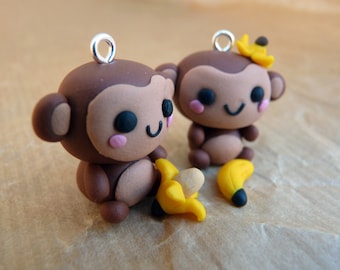 Cheeky Monkey Banana Keyring Charm