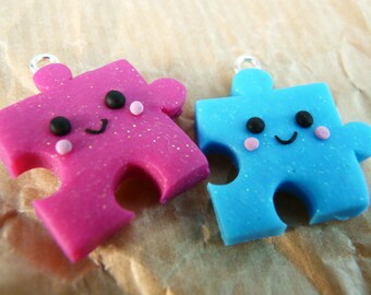 You Complete Me Puzzle Schlüsselanhänger Glitzer Charm