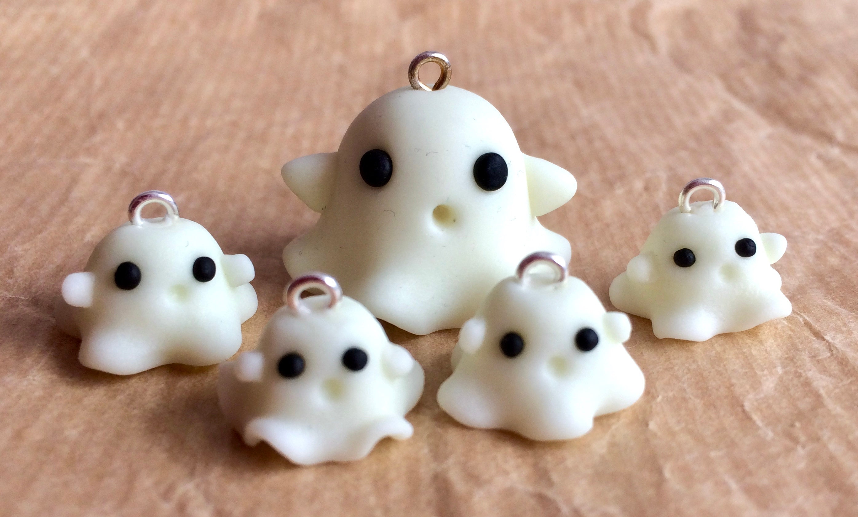 Mini Glow-in-the-dark Ghost Keyring Charm Halloween | Etsy UK