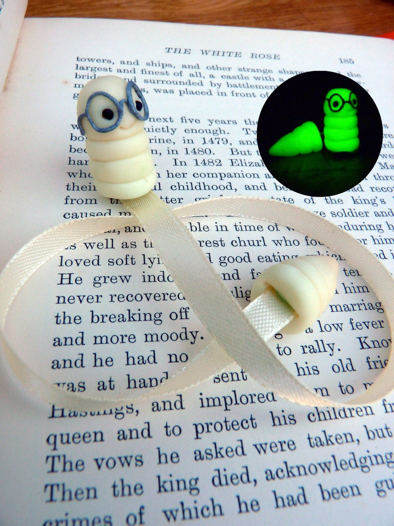 Glow Worm Glow-in-the-Dark Handmade Bookmark image 1