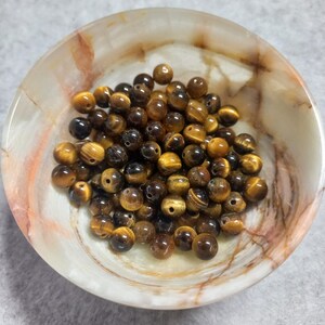 6 mm Tigerauge-Perlen, Güteklasse A – echte Natursteine – Schmuckherstellung