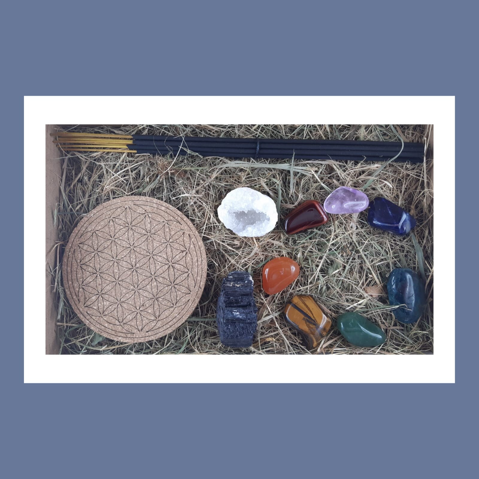 Coffret Bien-Être - Lithothérapie 7 Chakras Encens Dynamiseur Quartz Tourmaline