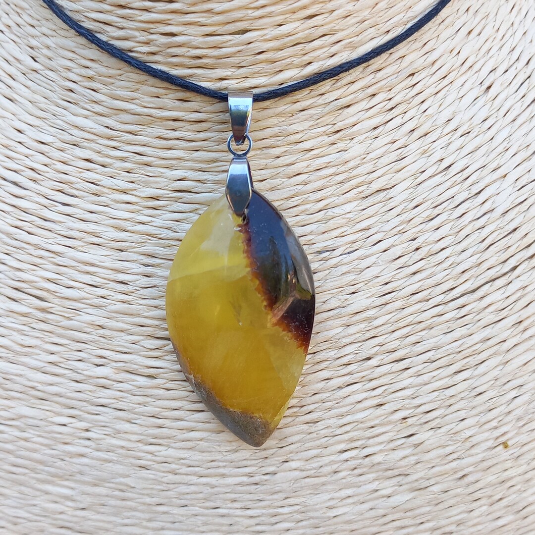 Pendentif Septaria 77 Carats Cabochon Pierre Naturelle - Madagascar, Bijou Neuf JM-IMPORT