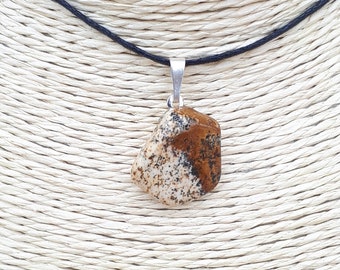 Jaspe Landscape Pendant - Natural Rolled Stone