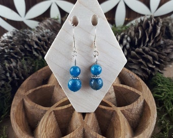 Boucles D'oreilles En Argent Avec Pierre De Lune, Tanzanite, Apatite - Neuf Avec étiquettes
