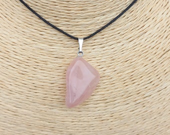 Pendentif Quartz rose - Pierre roulée Naturelle