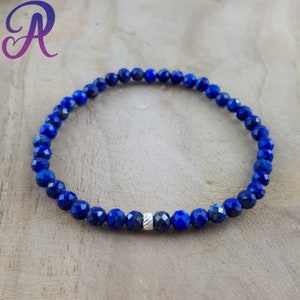 Lapis lazuli - Natural stones - faceted 4mm pearls
