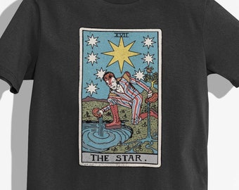 スター タロット カード、タロット カード T シャツ、タロット カード アート、タロット カード グラフィック T シャツ、彼女へのタロット カード ギフト、タロット カード スター。