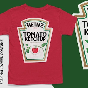 Ketchup Costume, T-Shirt Costume, Halloween Costume, Easy Costume for Kids, Halloween Costume T-Shirts, Costume Idea for Kids.