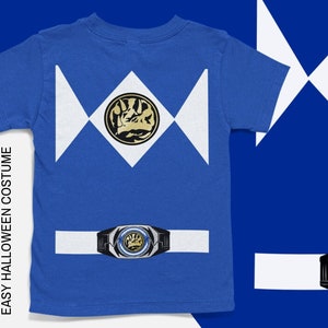 Blue Ranger Costume, T-Shirt Costume, Halloween Costume, Easy Costume for Kids, Halloween Costume T-Shirts, Costume Idea for Kids.
