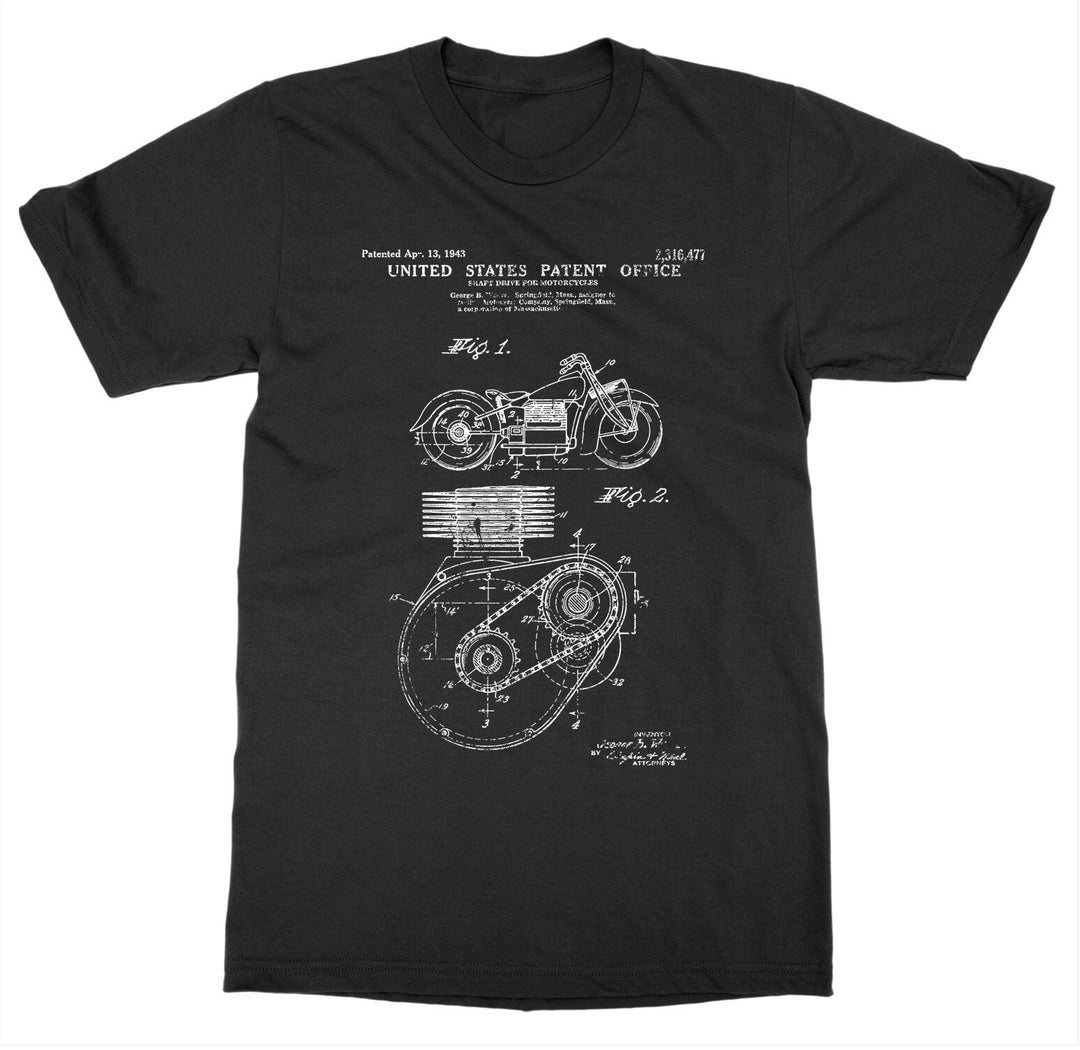 Vintage Motorcycle T-shirt Motorcycle Patent T-shirt Vintage Motorcycle ...