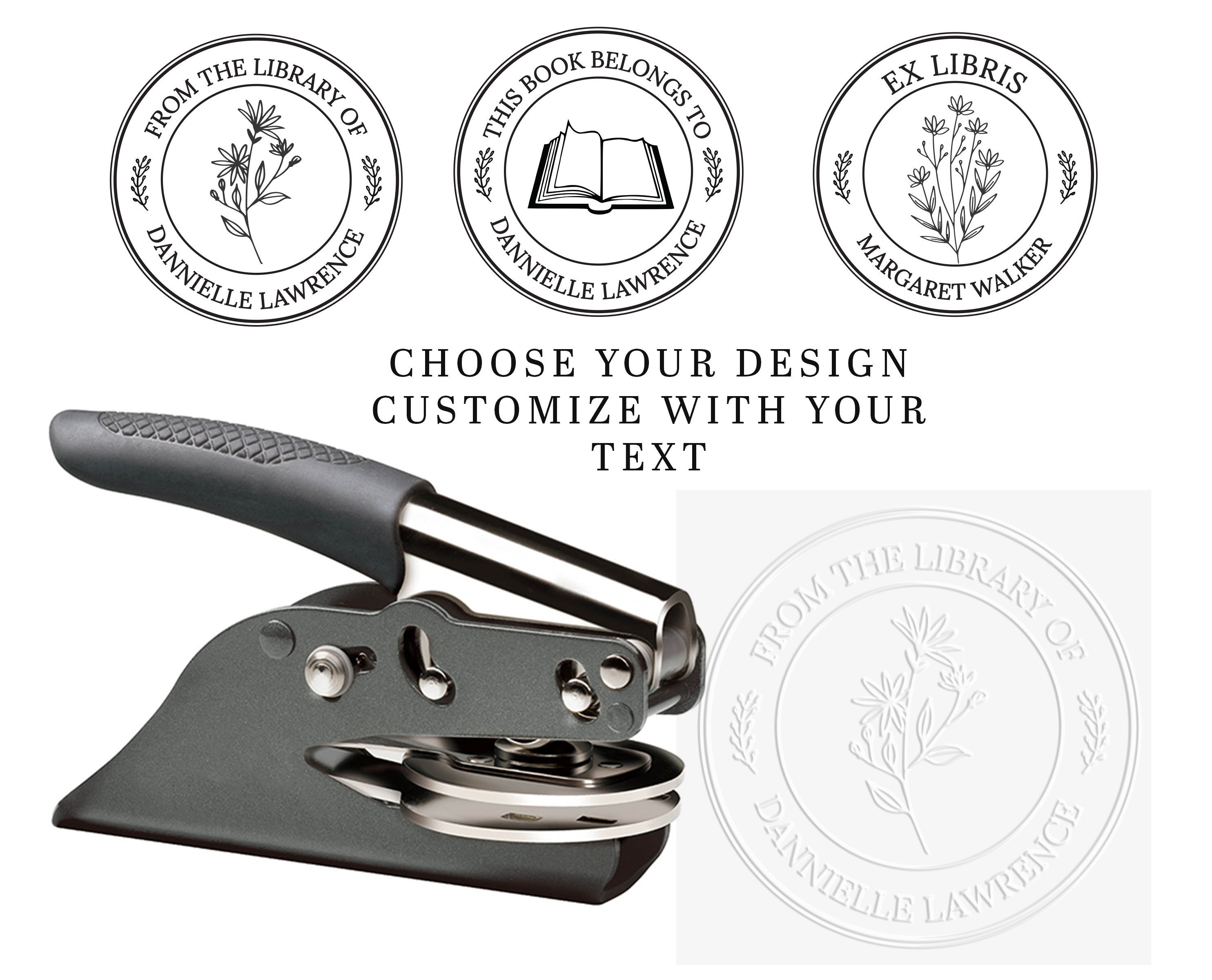 Book Embosser Modern Embosser From the Library of This Etsy