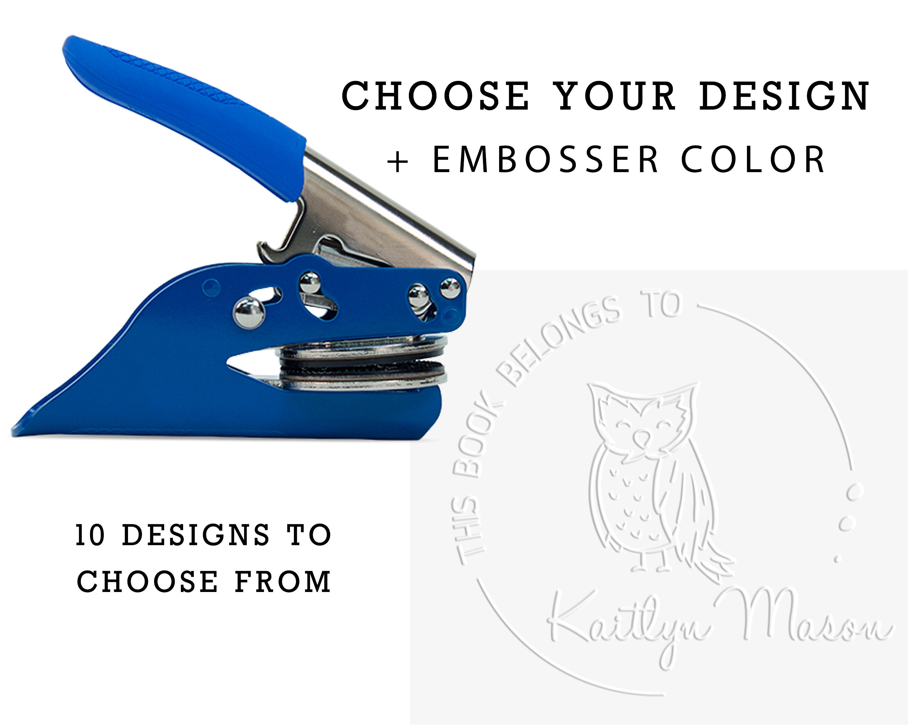 Book Embosser Modern Embosser From the Library of This Etsy