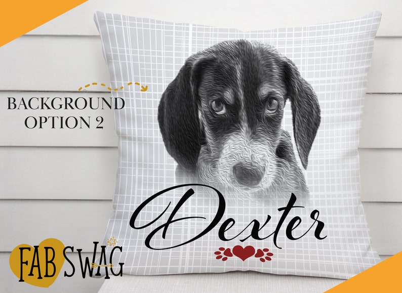 pillow with dogs face on it