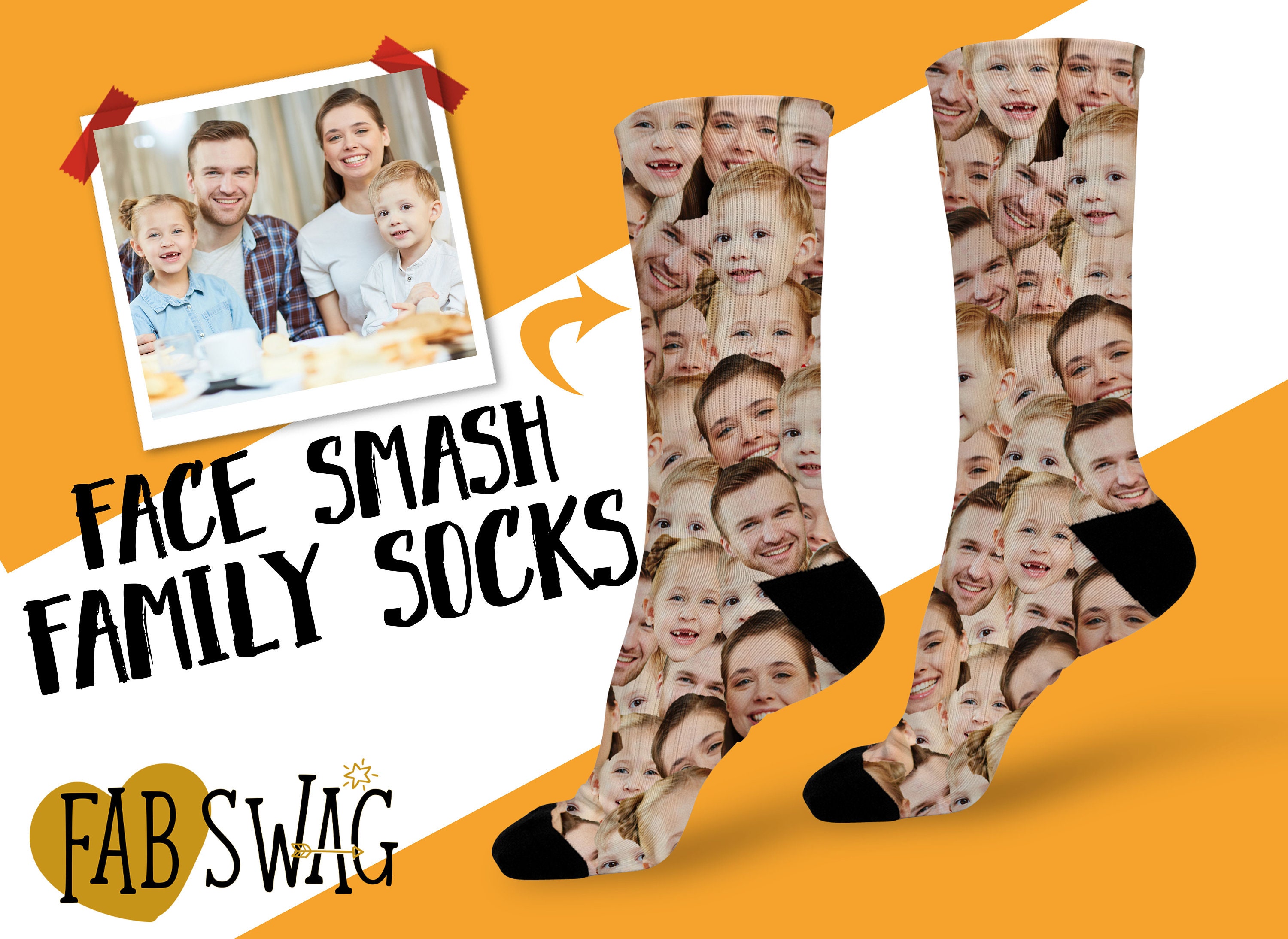 Family photo socks custom photo socks custom printed socks etsy
