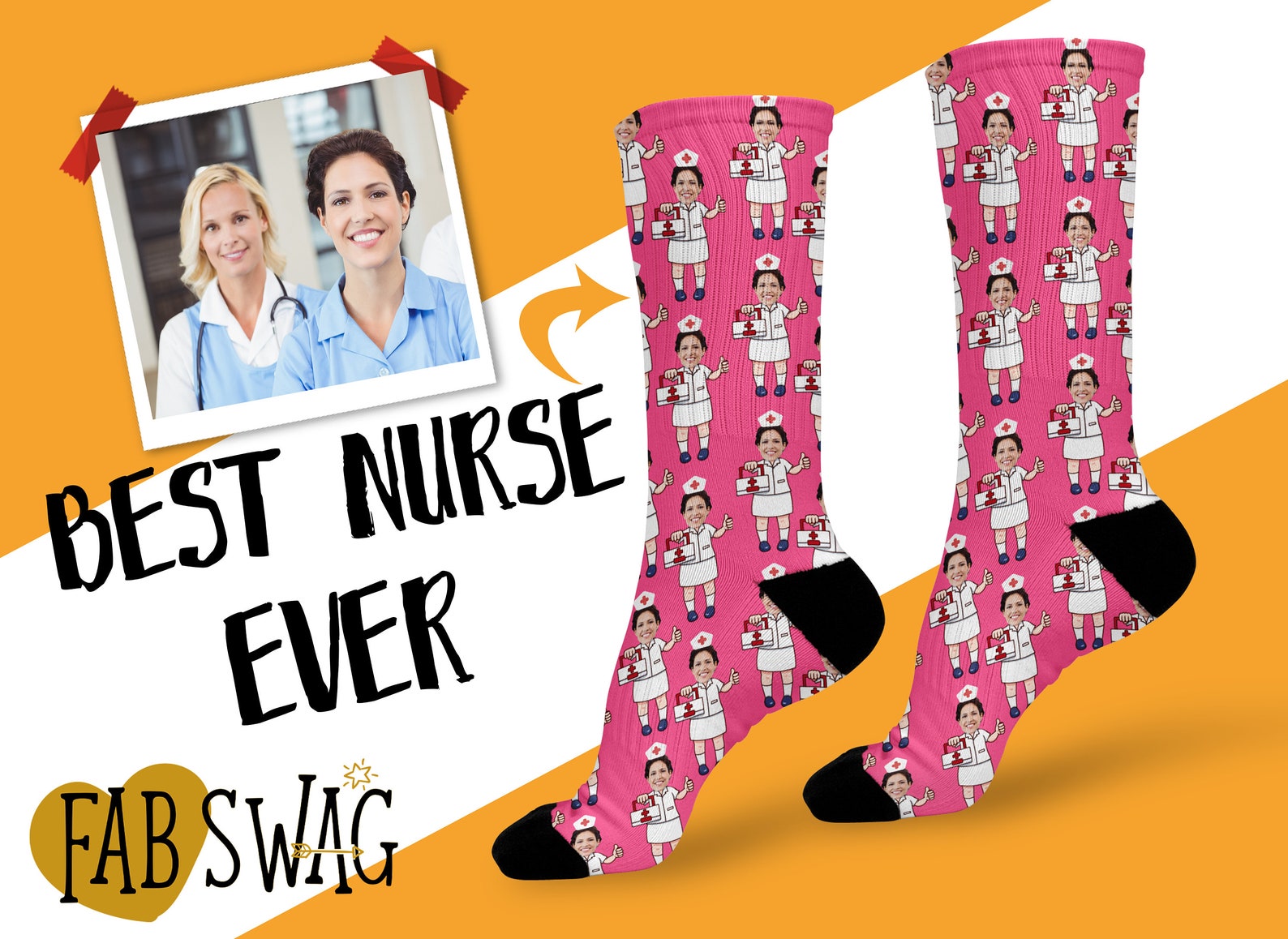 Best Nurse Ever Socks Custom Nurse Gift Funny Nurse Socks Etsy