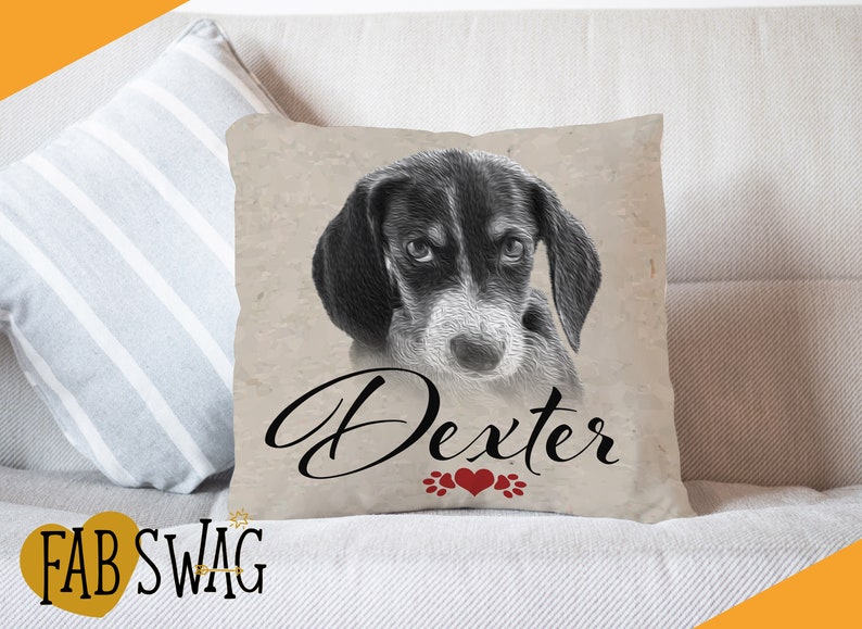 pillow with dogs face on it