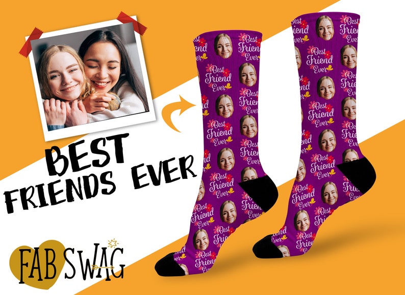 Best Friend Ever Socks Custom Photo Socks Cute Gifts for Etsy