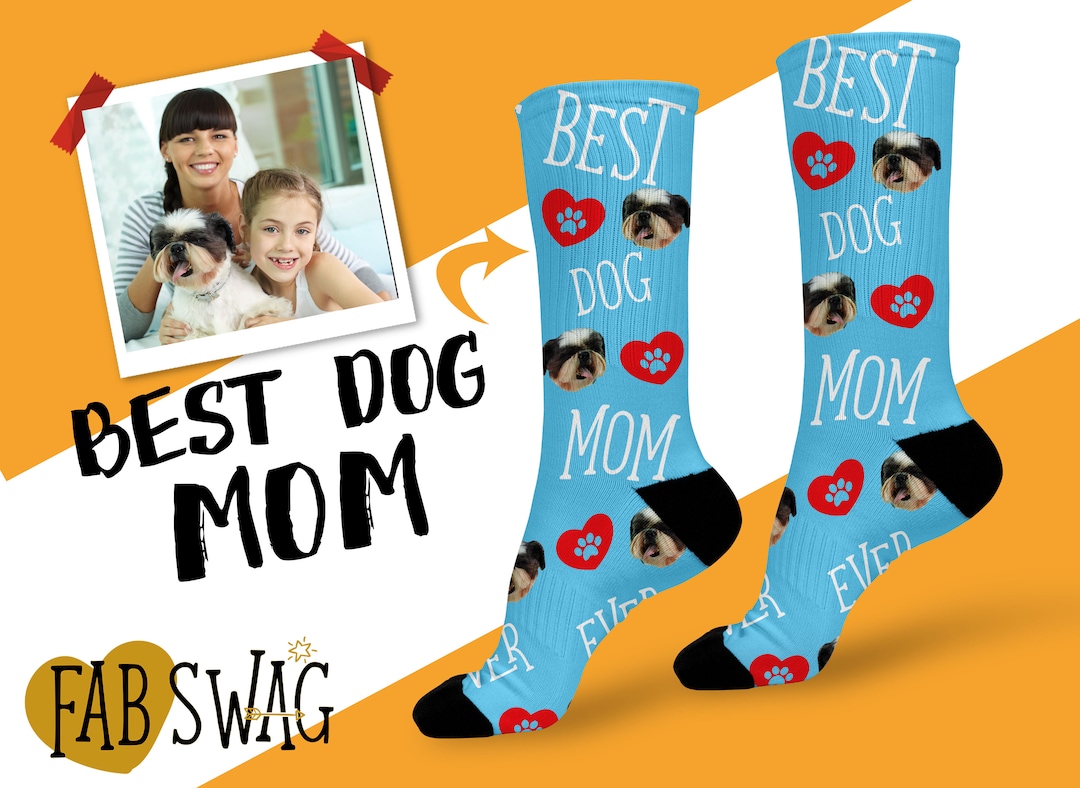 Gifts for Dog Mom Cute Dog Mom Socks Custom Face Socks Dog Etsy