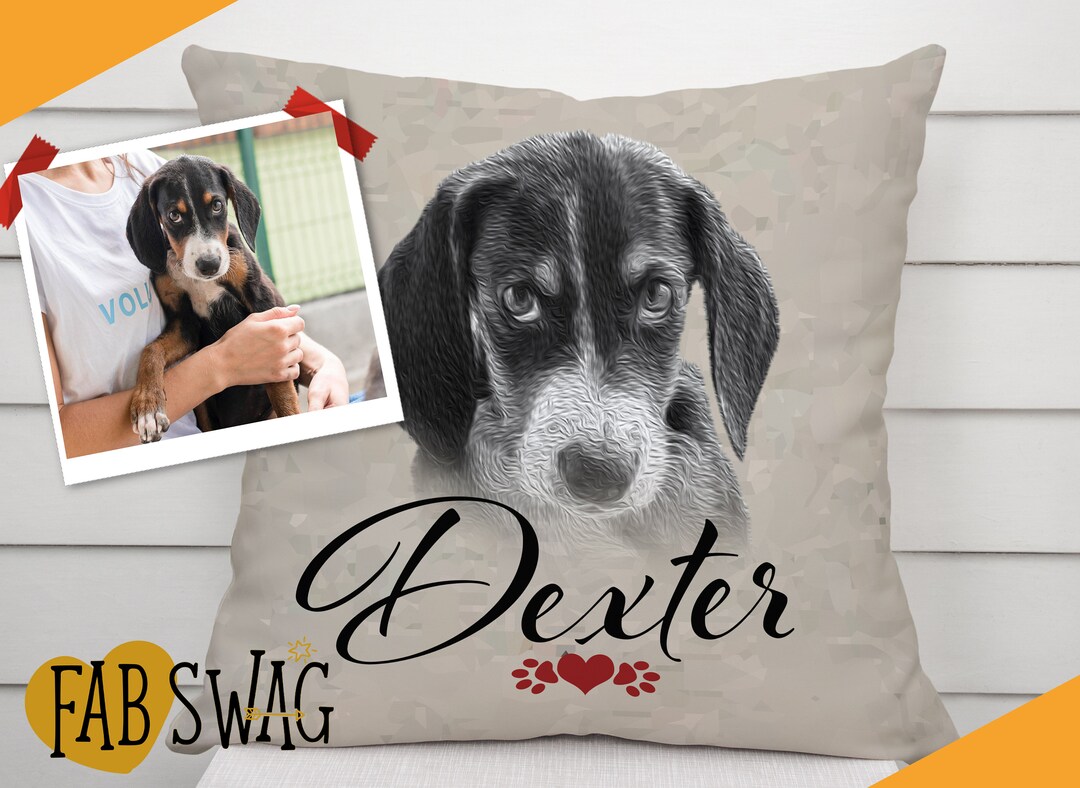 Custom Pet Photo Pillow Pet Throw Pillow Dogs Face on Pillow Etsy