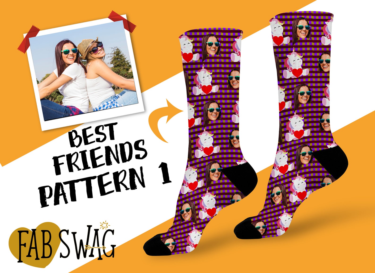Best Friend Socks Custom Photo Socks Cute Gifts For Best Etsy