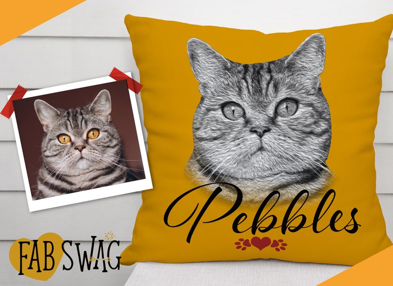 custom cat face pillow