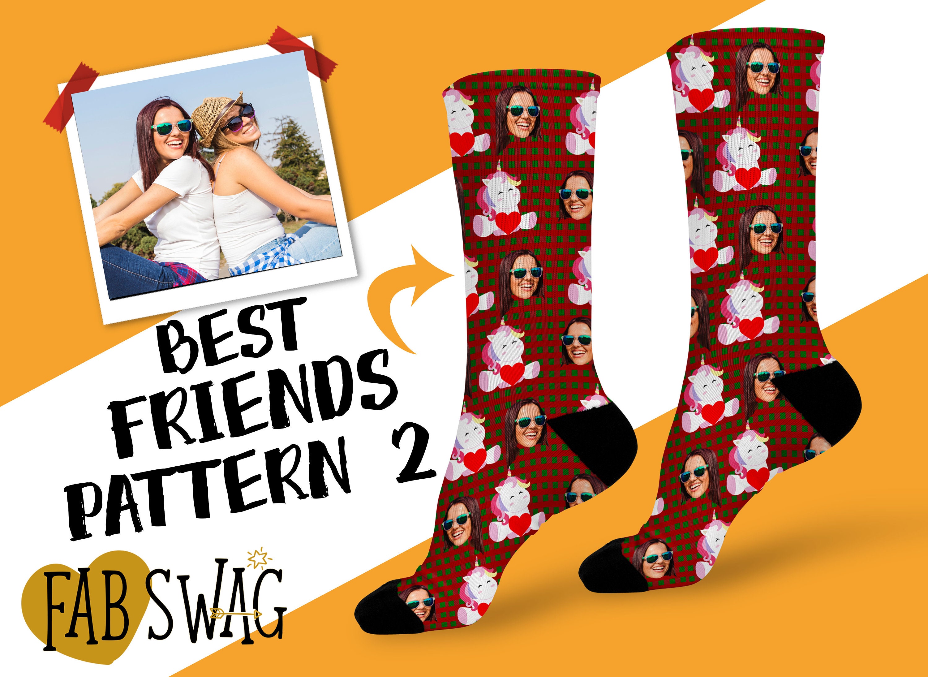 Best Friend Socks Custom Photo Socks Cute Gifts For Best Etsy