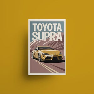 Toyota Supra Poster, Japanese Sports Car Wall Art, Garage Decor, Car Enthusiast Gift, Man Cave Decoration