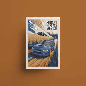Subaru Impreza WRX STI Poster, Japanese Sports Car Wall Art, Garage Decor, Car Enthusiast Gift, Man Cave Decoration