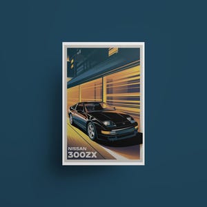 Nissan 300ZX Poster, Japanese Sports Car Wall Art, Garage Decor, Car Enthusiast Gift, Man Cave Decoration