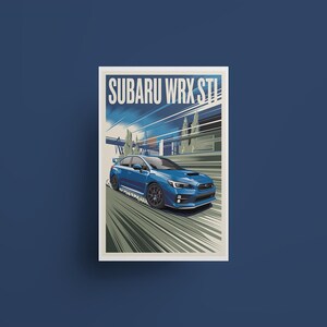 Subaru WRX STI Japanese Sports Car Digital Poster, JDM Wall Decor, Car Enthusiast Gift, Garage Art, Man Cave Decoration