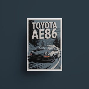 Toyota AE86 Poster, Japanese Sports Car Wall Art, Garage Decor, Car Enthusiast Gift, Man Cave Decoration